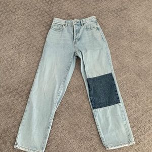 pacsun jeans with navy blue patch